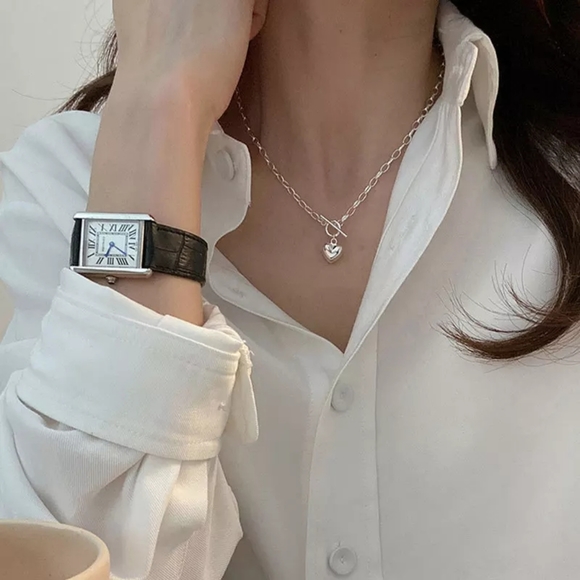 Elegant silver chain heart necklace s925 - Picture 5 of 12